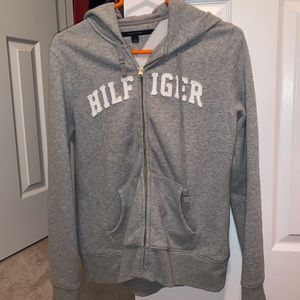 Tommy Hilfiger grey zip up sweater jacket